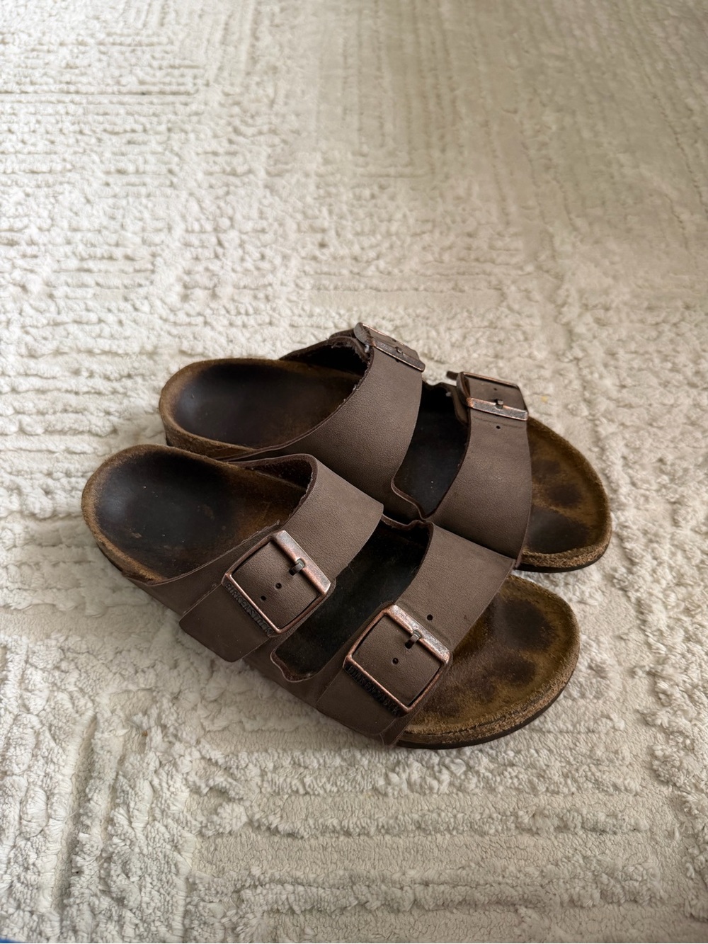 Birkenstock Brown Dual-Buckle Slip-On Sandals